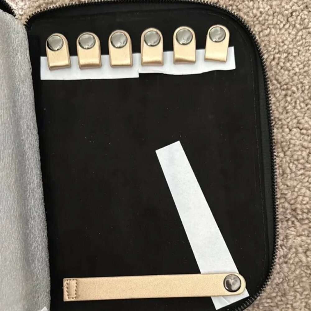 H By Halston Metallic Gold Zip Jewelry Case Travel Organizer 9”x6” NWT - Picture 3 of 5